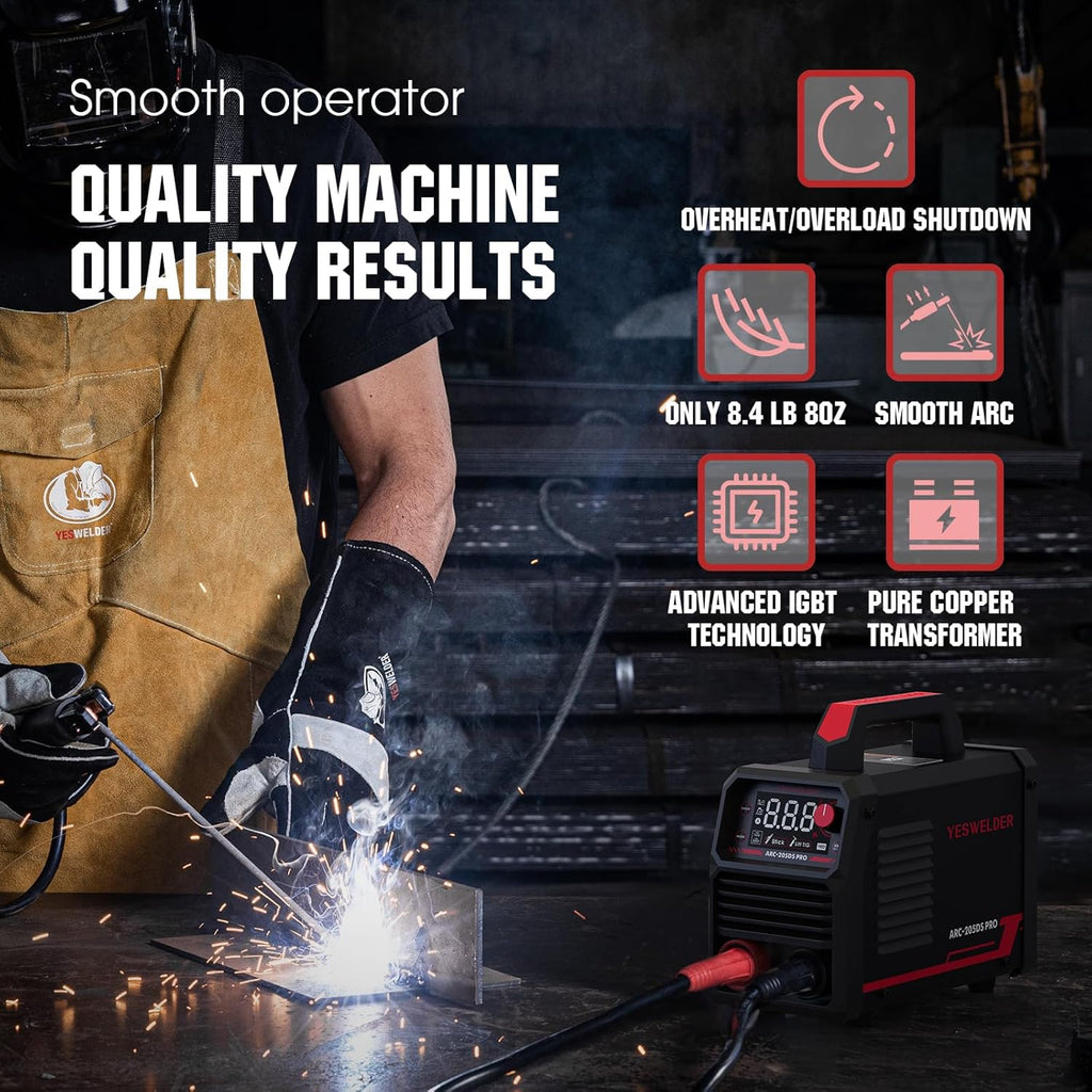 Stick Welder 205Amp with Lift TIG Torch, Dual Voltage Portable Welding Machine J79382