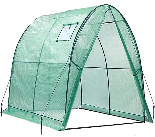 Portable Tunnel Greenhouse Outdoor with Mesh Windows, 5.9x5.9x6.6 FT K5003
