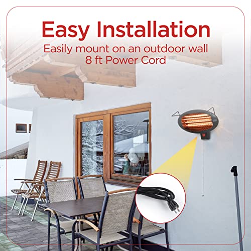 Patio Floor Electric Heater with 3 Heat Settings D668598
