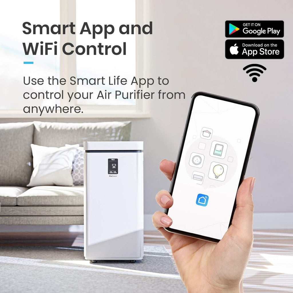 Large Air Purifier True HEPA H13 Filter with WiFi and Smart App, 2000 Sq Ft Coverage O3713