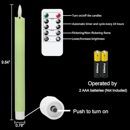 Drip Wax Flameless Taper Candles with Remote, Battery Operated LED, Set of 6 N9353