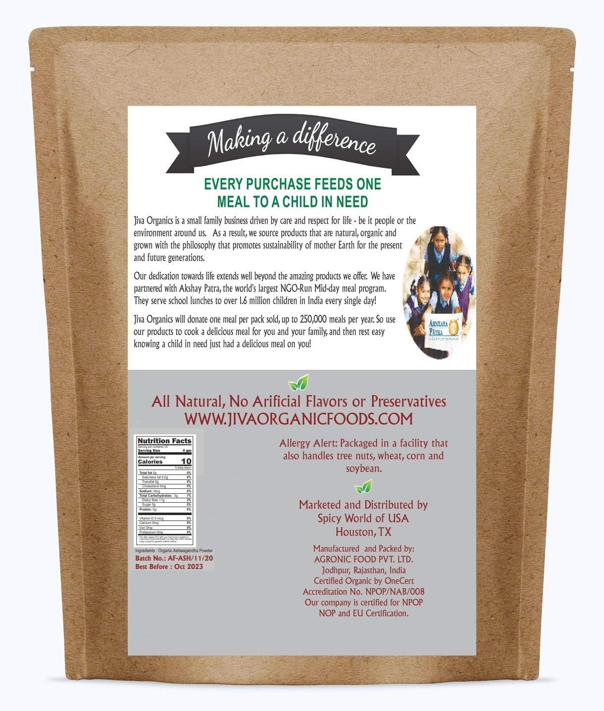Ashwagandha Root Powder, Raw, Non-GMO P107
