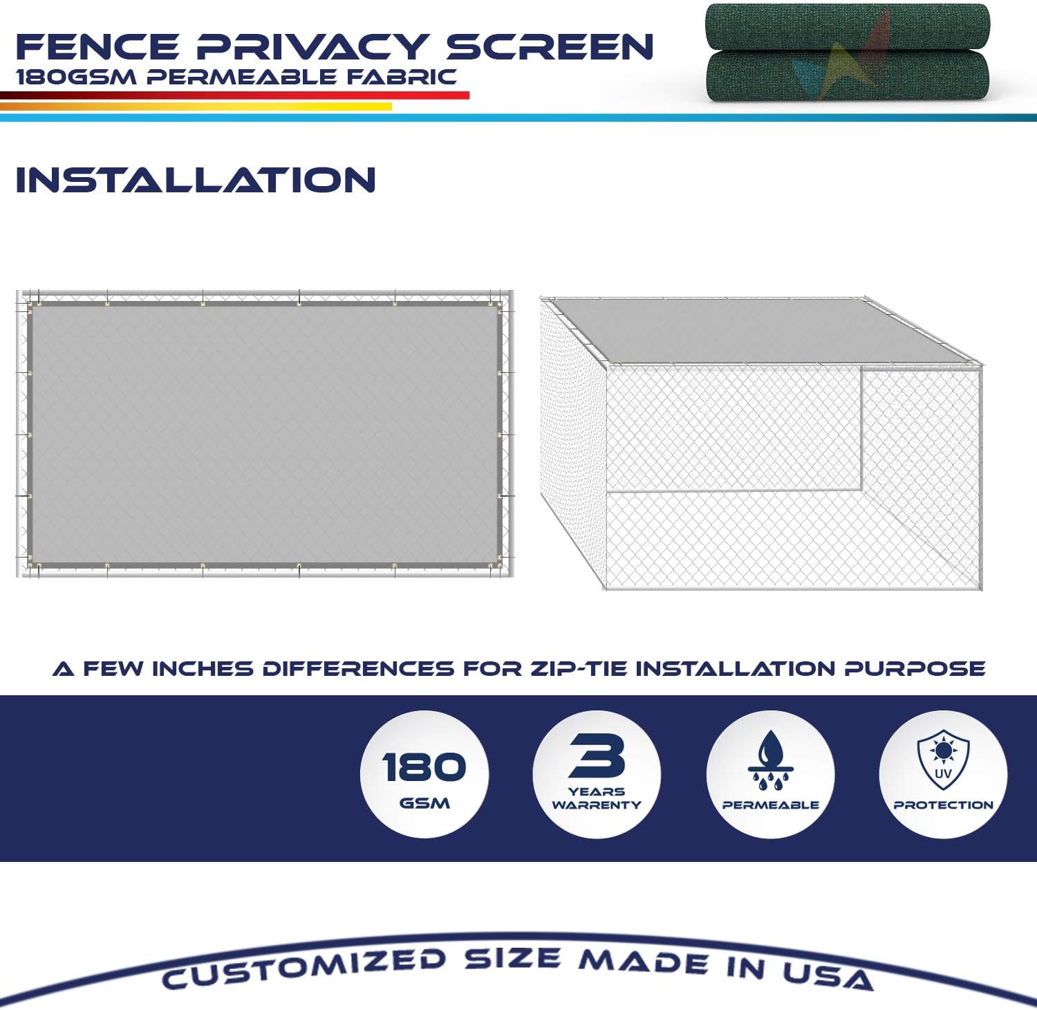Fence Privacy Screen 15 x 27 ft, Heavy Duty Mesh Fabric Cover for Patio Garden Pool J9029