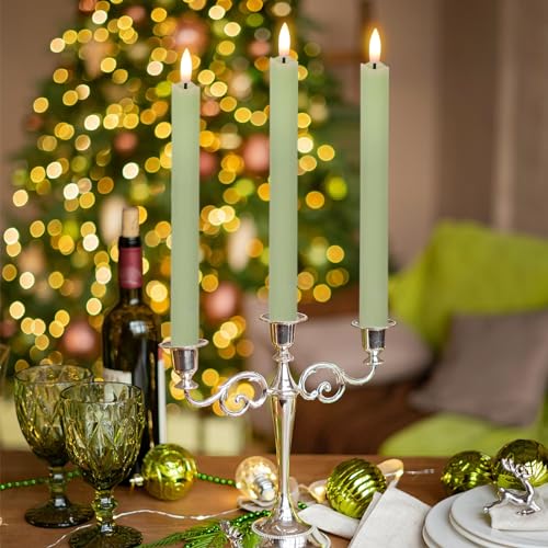 Drip Wax Flameless Taper Candles with Remote, Battery Operated LED, Set of 6 N9353