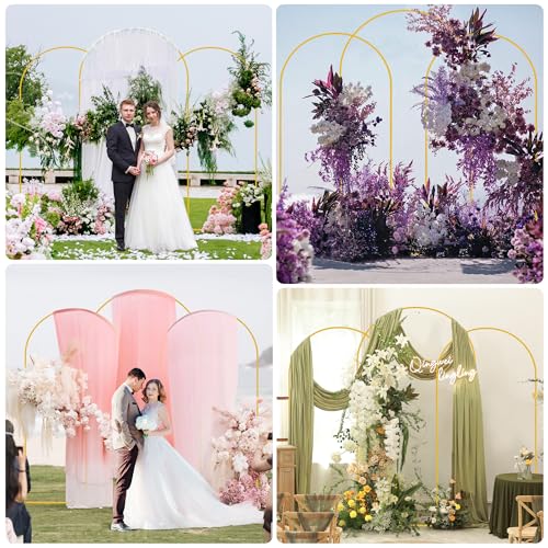 Metal Arch Backdrop Stand Set of 3 Gold Wedding Arch Frame D49787