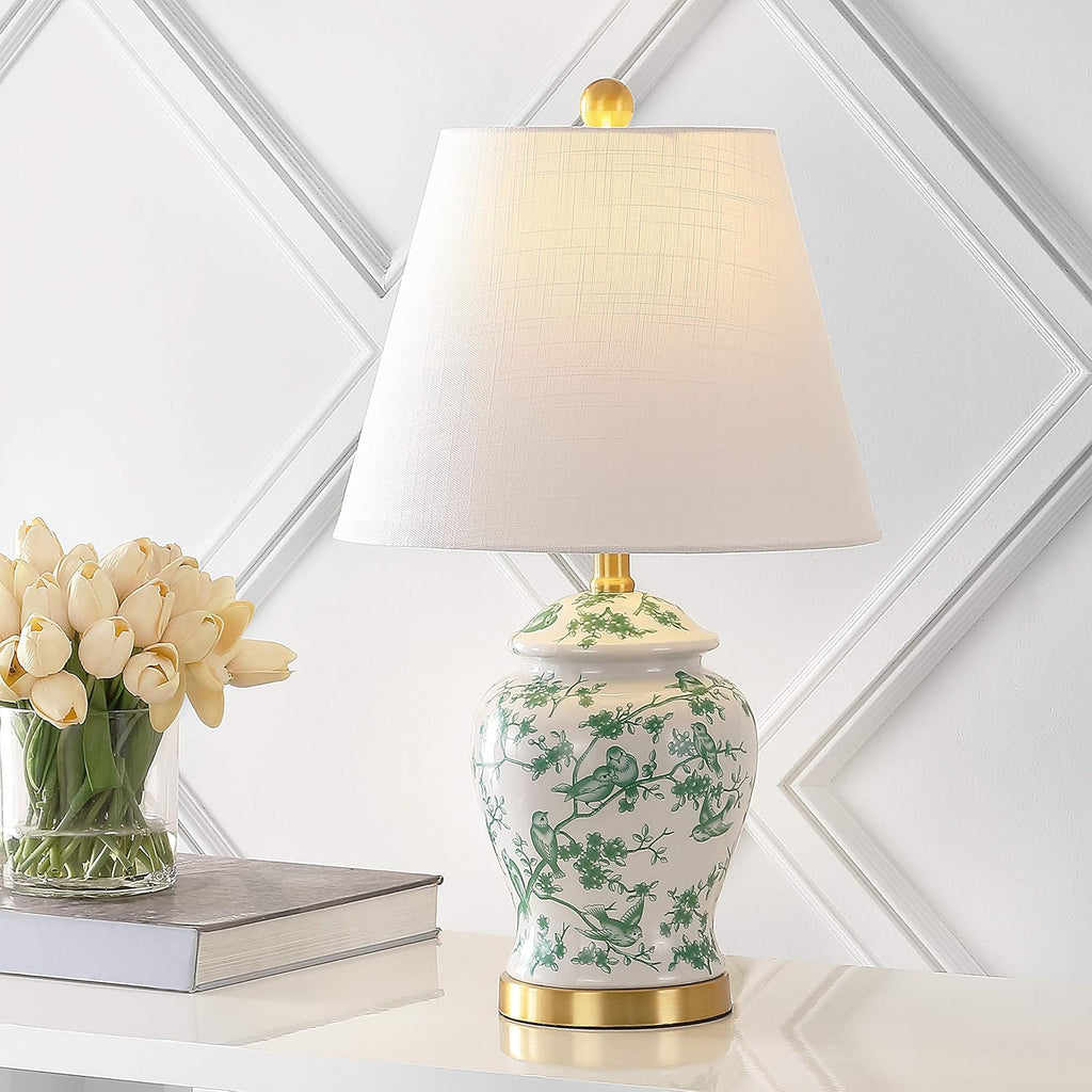 Chinoiserie LED Table Lamp for Bedroom Living Room Office, Blue/White Z26687