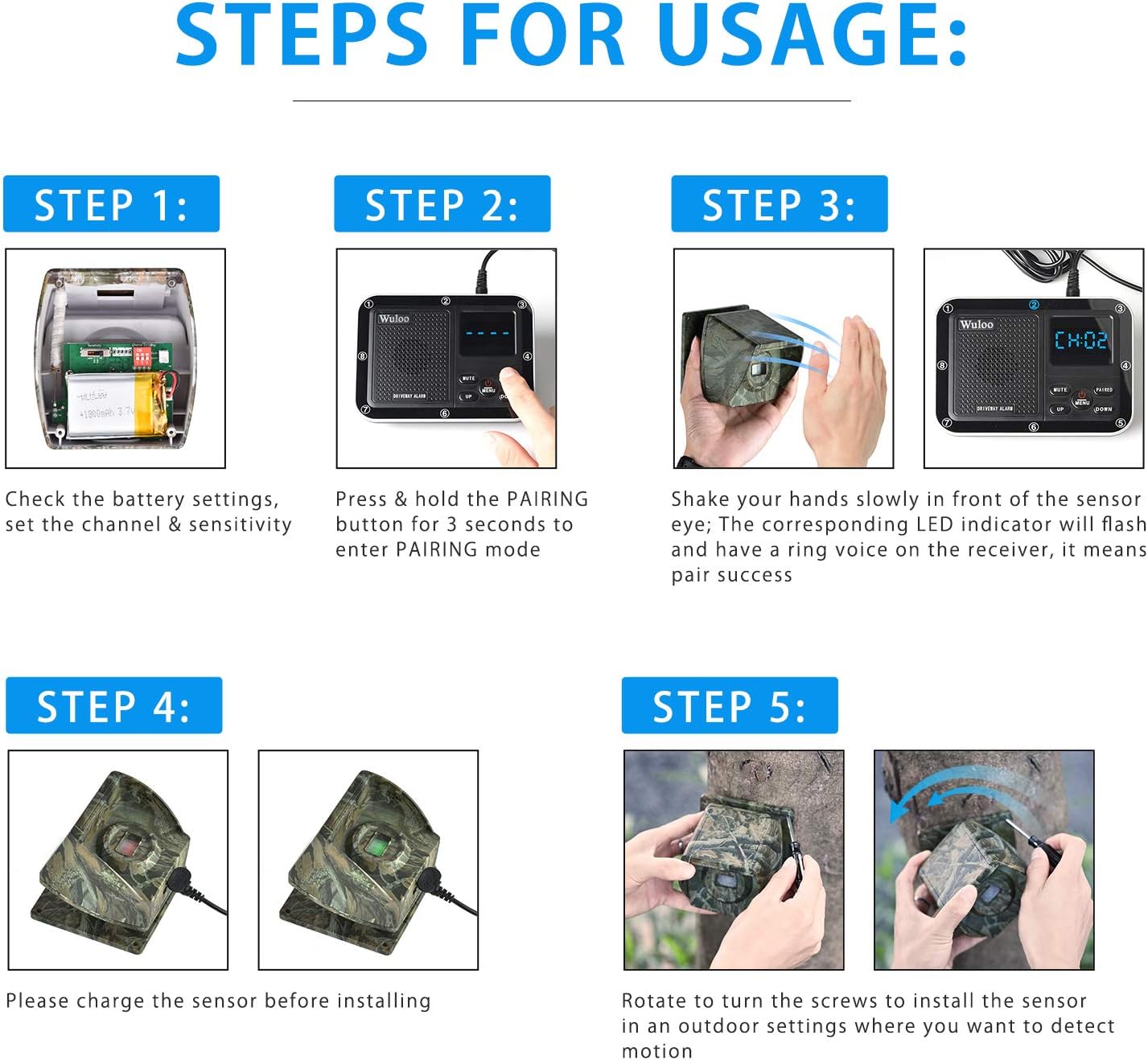 Wireless Outdoor Driveway Alarm Motion Sensor Detector System M217487