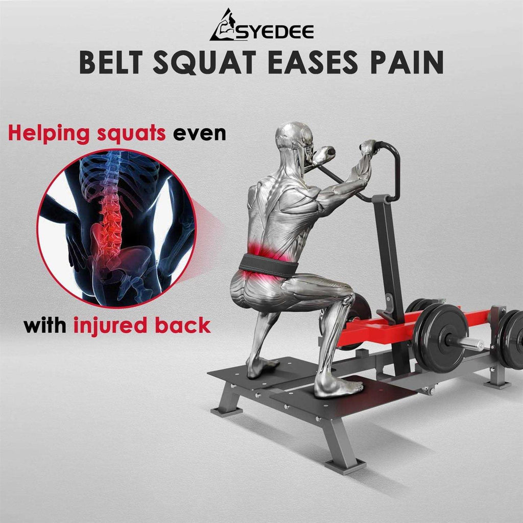 Belt Squat Machine for Strength Training with Weightlifting Belt O3350