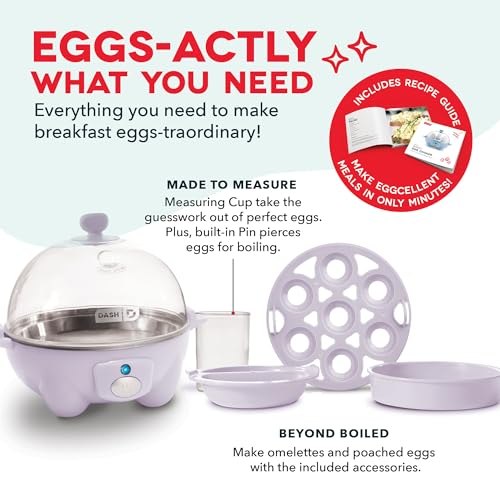 Rapid Egg Cooker for 6 Eggs, Hard Boiled, Poached, Scrambled, or Omelets, Auto Shut Off, Black G6815
