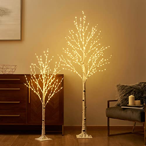 Lighted Birch Twig Tree with 200 LED Lights, 4FT, Indoor Outdoor Holiday Decor A105339