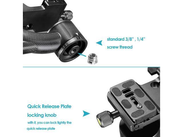 Carbon Fiber 360 Degree Panoramic Gimbal Tripod Head with Arca-Swiss Quick Release T5162