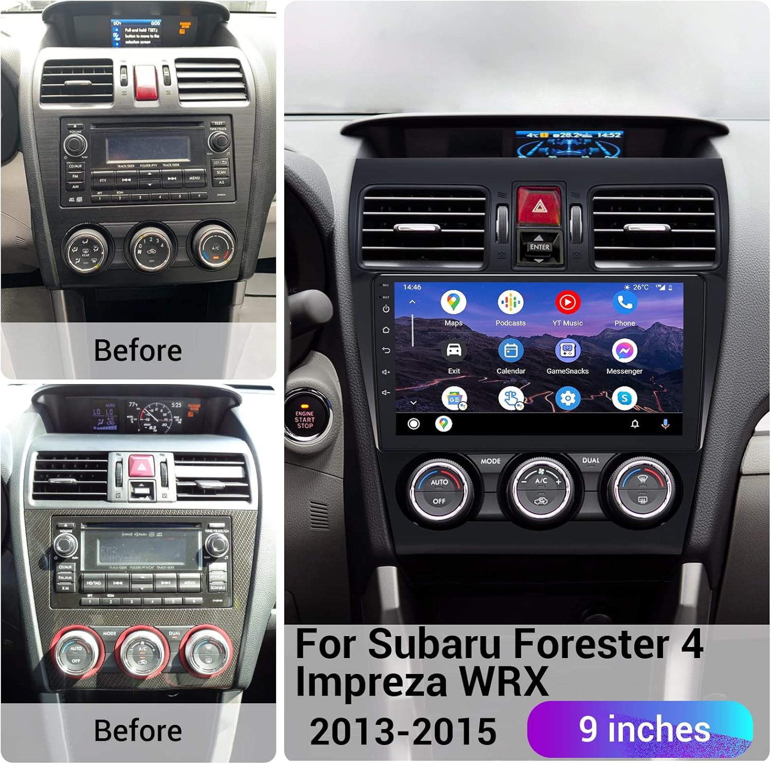 Car Stereo Bluetooth Radio with Carplay Android Auto Touch Screen Z540278