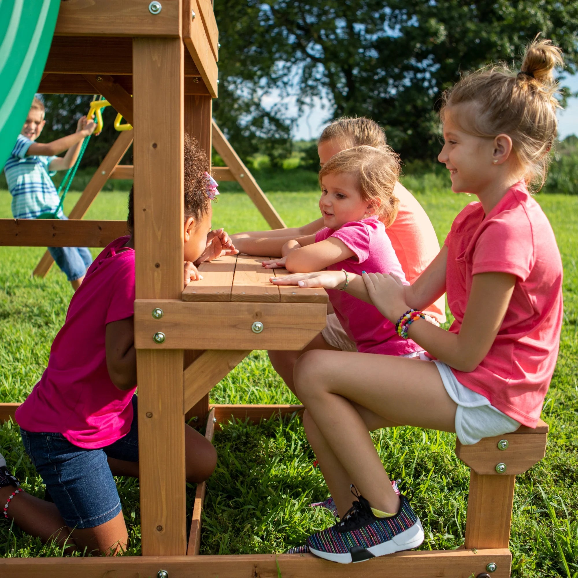 All Cedar Wood Playset Swing Set Y7677