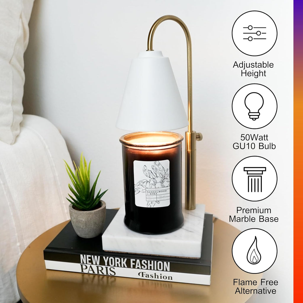 Candle Warmer Lamp with Dimmer, Marble Base, for Living Room S716