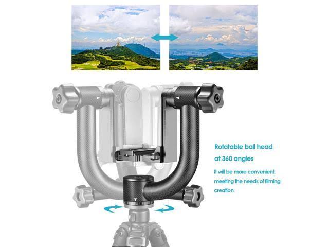 Carbon Fiber 360 Degree Panoramic Gimbal Tripod Head with Arca-Swiss Quick Release T5162