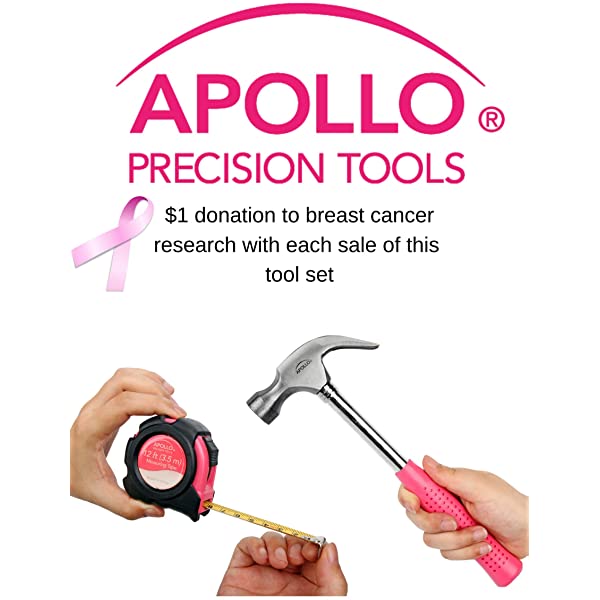 135 Piece Household Tool Kit Pink with Cordless Screwdriver M3986