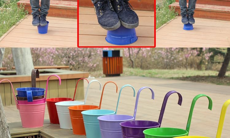 Metal Hanging Plant Pots with Removable Hooks, 5-Pack, Black X159