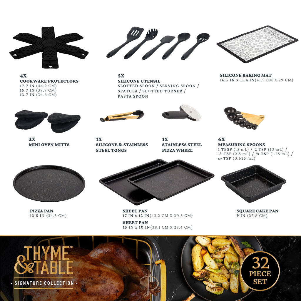 32-Piece Non-Stick Cookware & Bakeware Set, Black N76891