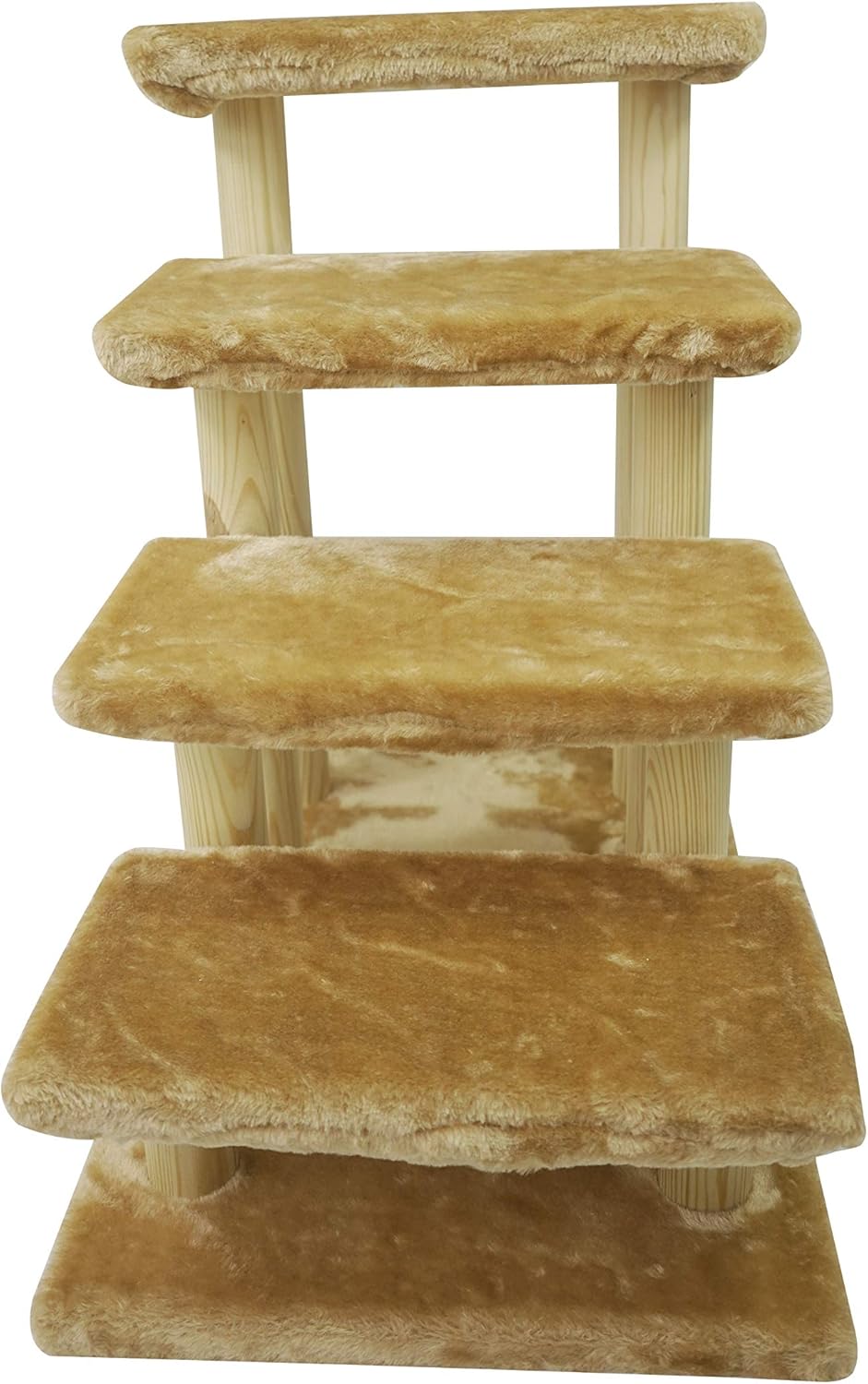 Wooden Pet Stairs 4-Step with Detachable Carpet for High Bed and Couch R67462