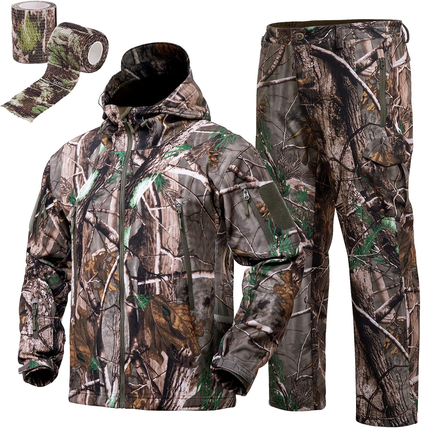 Men's Camouflage Hunting Hoodie Jacket and Pants Set F52909