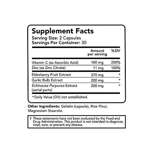 Organic Elderberry Capsules with Vitamin C, Zinc & Echinacea X626985