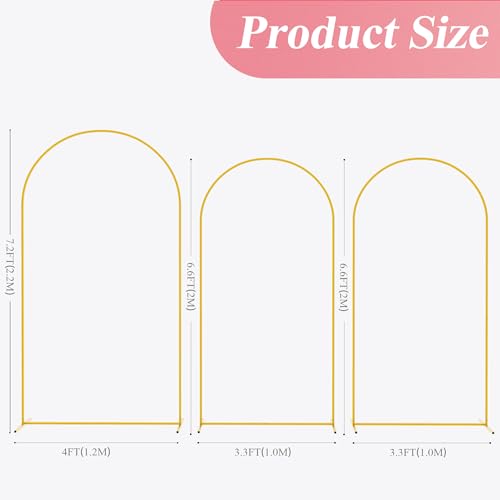 Metal Arch Backdrop Stand Set of 3 Gold Wedding Arch Frame D49787