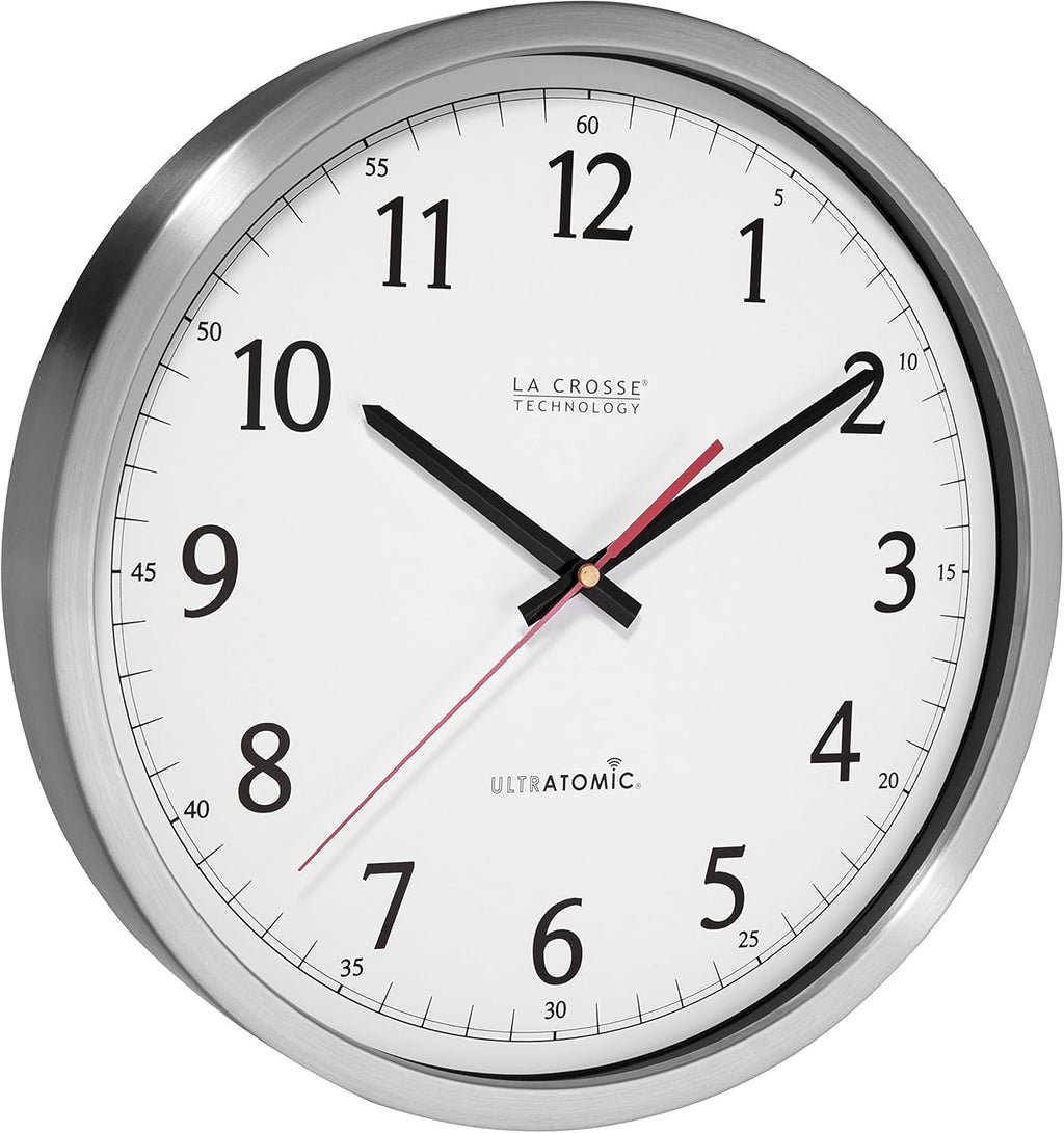 14 Inch Atomic Analog Stainless Steel Wall Clock C21279