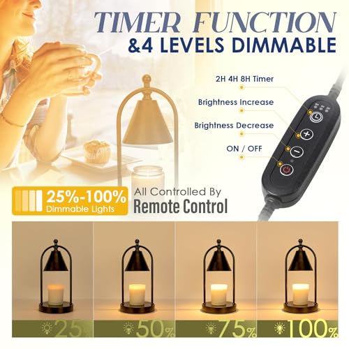 Candle Warmer Lamp with Timer, Dimmable for Bedroom T689