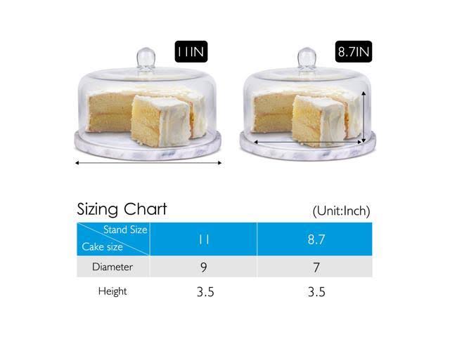 Marble Cake Stand with Glass Cover Dome and Serving Platter U450