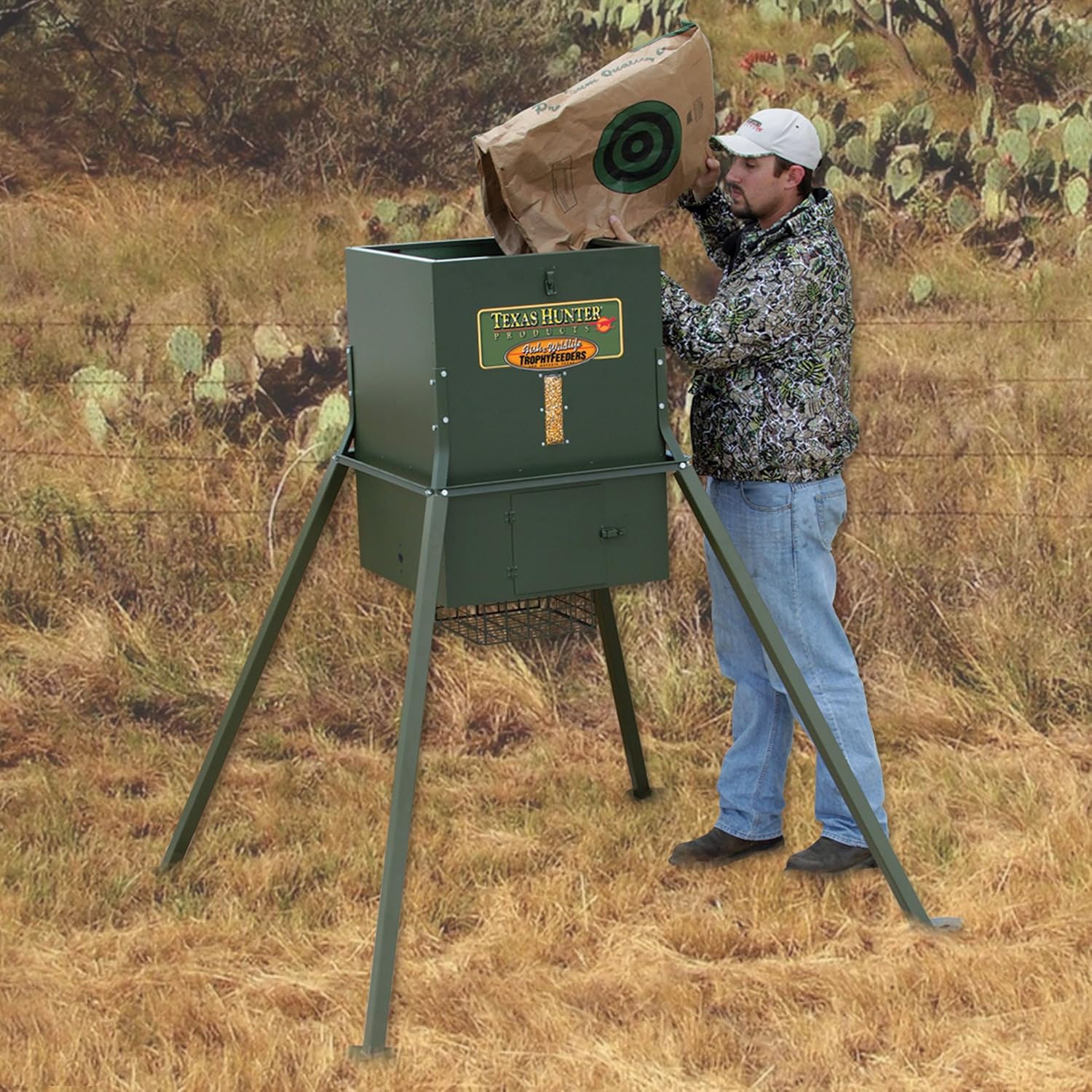Wildlife & Deer Feeder with 4-Foot Stand, 300 lb. Capacity F439086