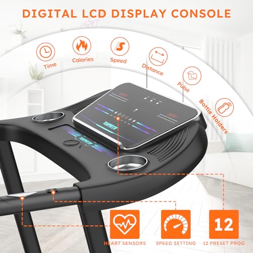 Folding Electric Treadmill with Incline for Home Running and Walking Y5096