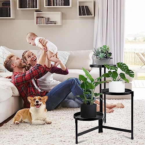 5 Tier Foldable Tall Plant Stand for Indoor Outdoor R6779