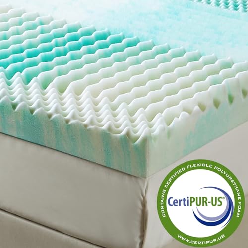 Gel Memory Foam Mattress Topper Queen, 3 Inch, Airflow Design C466081