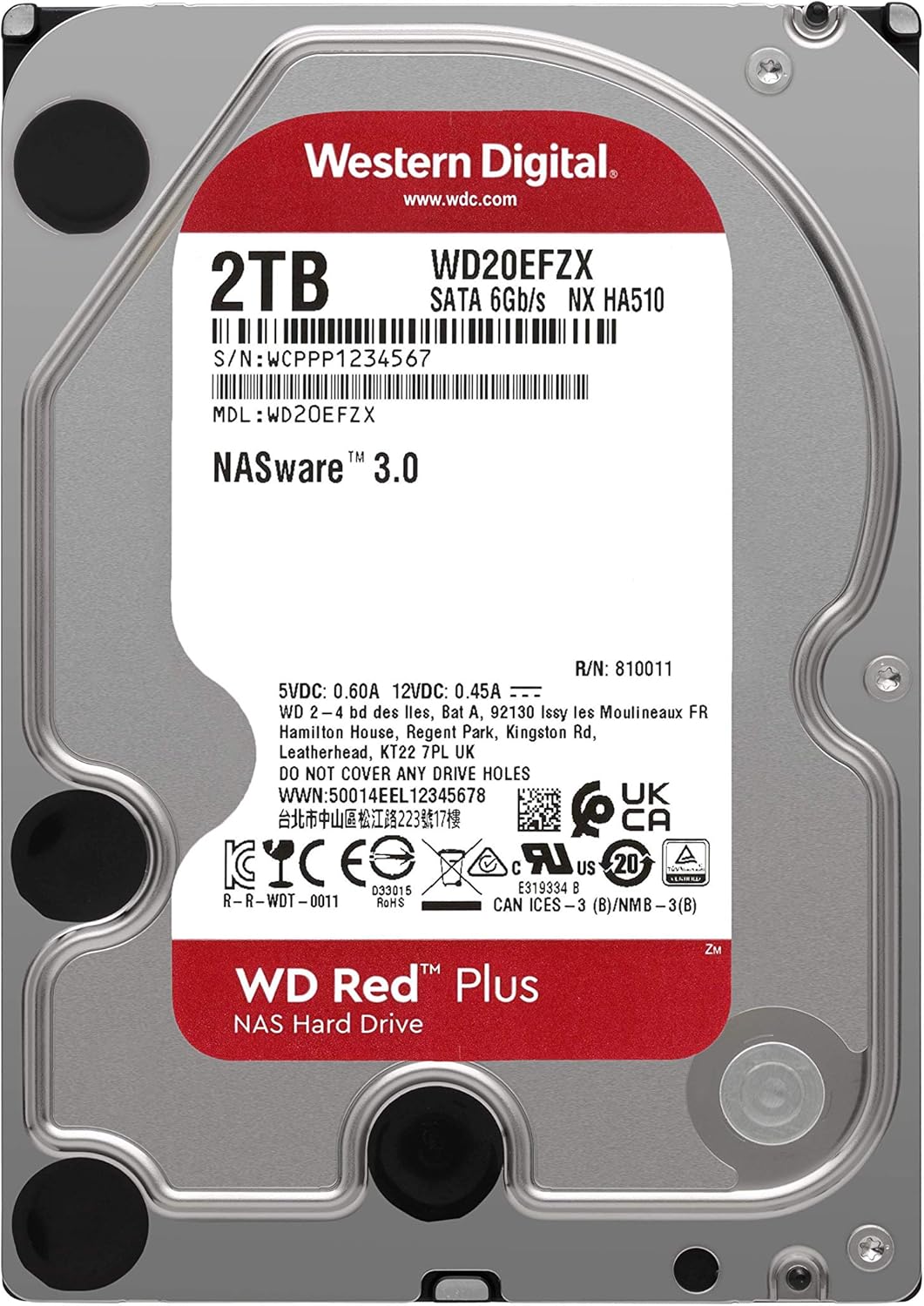 12TB NAS Internal Hard Drive HDD 7200 RPM SATA 6 GB/s CMR 512 MB Cache 3.5 P8157