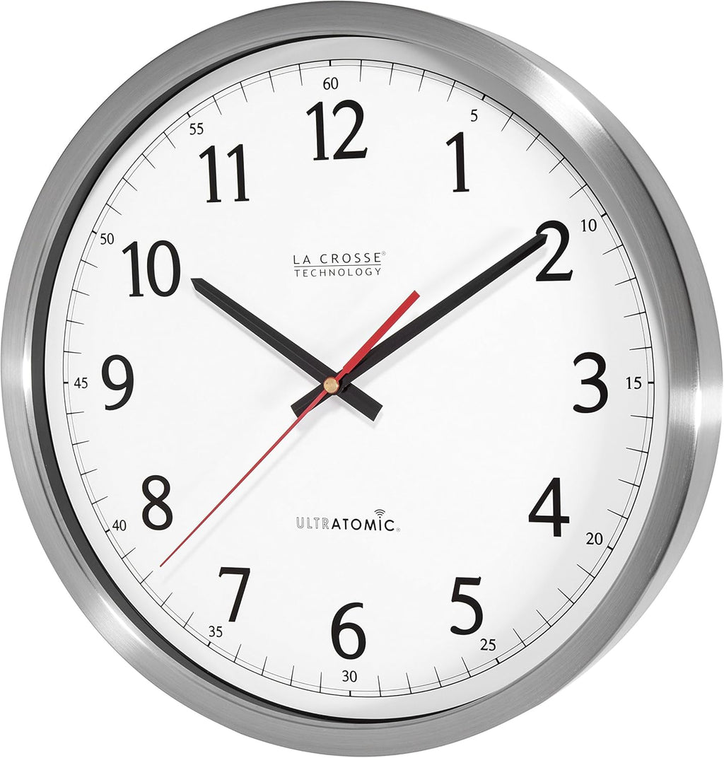 14 Inch Atomic Analog Stainless Steel Wall Clock C21279
