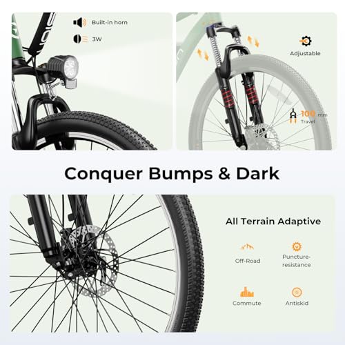 Electric Bike for Adults with 500W Motor, 40 Miles Range, 7-Speed G9578