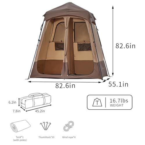 Oversized Camping Shower Tent with Floor Privacy Shelter U345