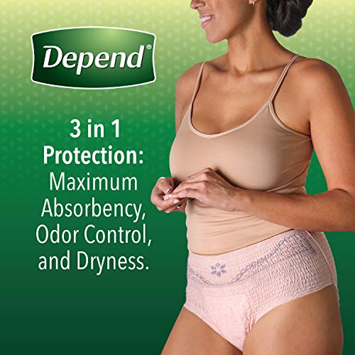 Incontinence Underwear for Women, Disposable, Maximum Absorbency, Large, 52 Count H7940