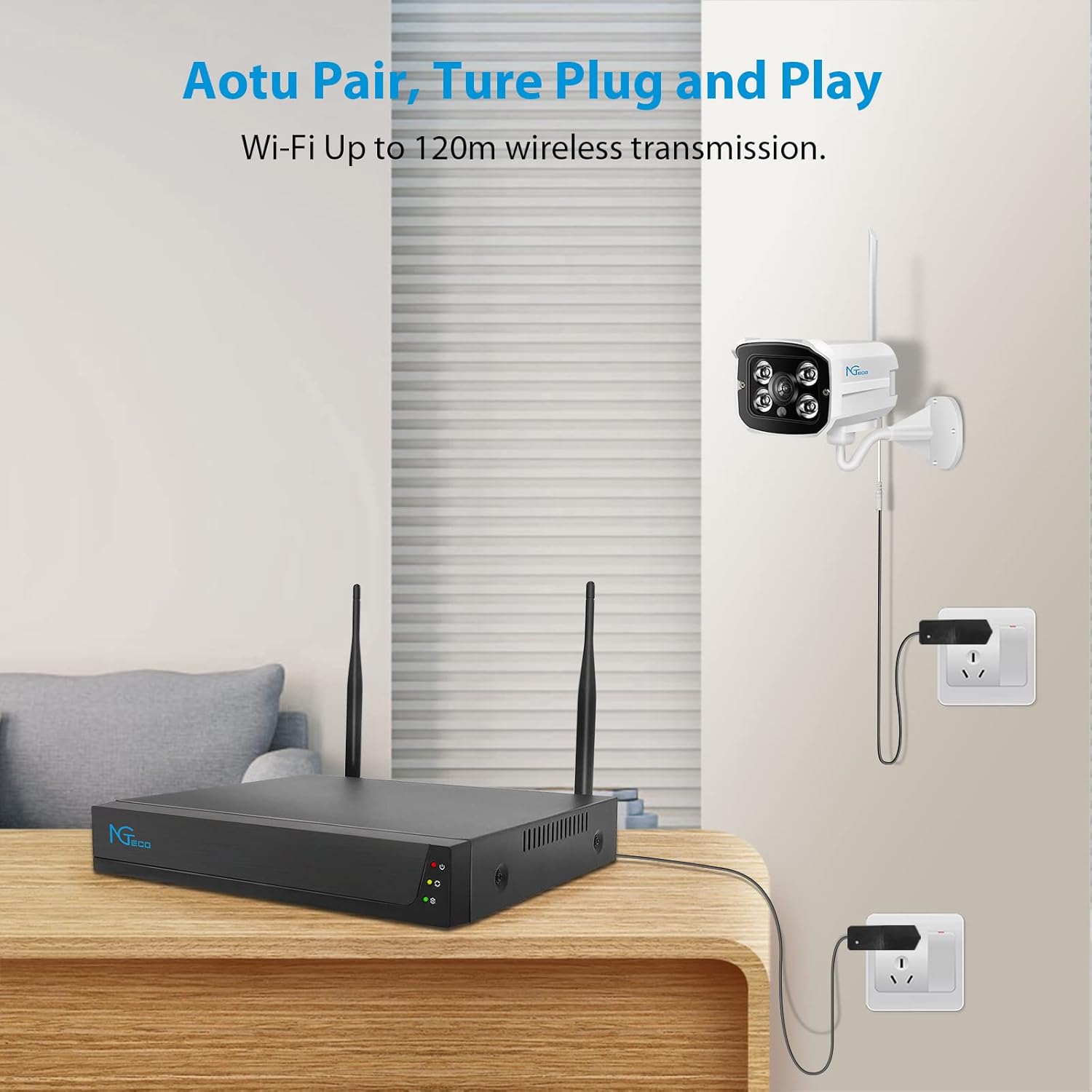 Wireless Security Camera System with 1TB Hard Drive and Two-Way Audio Y238
