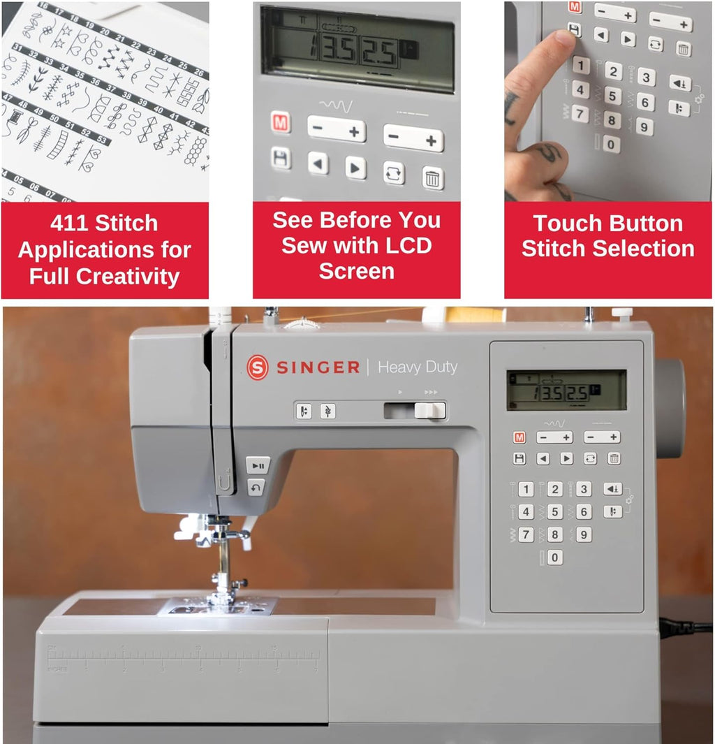 Heavy Duty Sewing Machine with 411 Stitch Applications and Presser Feet Kit N99365