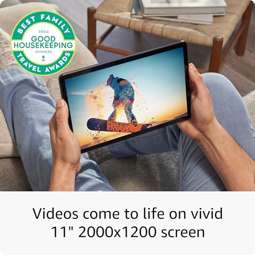 Tablet with 11" vivid display for streaming, reading, and gaming, 64 GB, Gray C283
