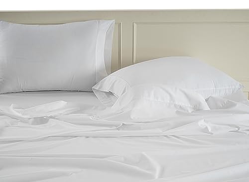 Queen Sheets 8 Piece Set, Soft Breathable Percale Cotton Bedding with Pillowcases D8297