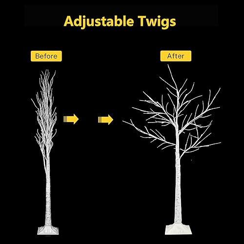 2-Pack 4FT Lighted Birch Tree with 96 LED Lights for Indoor Outdoor Christmas Decor G5586
