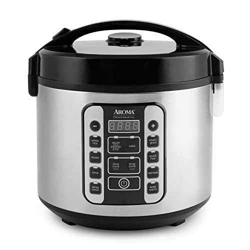 Digital Rice Cooker, 4-Cup Uncooked, Steamer, Multicooker, 2 Qt, Stainless Steel R872251