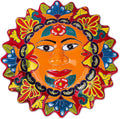 NOVICA Handmade Talavera Style Ceramic Plaque Colorful Floral Sun Wall from Mexico Multicolor Decor Plaques [17in H x 17in W x 2.8in D] 'Pure Sun'