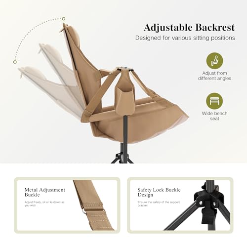 Folding Camping Hammock Chair with Adjustable Back and Cup Holder K815207
