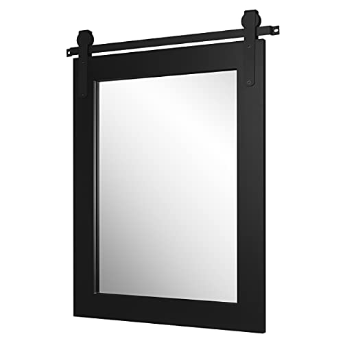 Farmhouse Rectangle Wall Mirror with Solid Wood Frame 28" x 22" Z840697