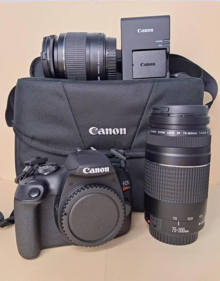 DSLR Camera with 18-55mm and 75-300mm Lens Kit, Black M858609