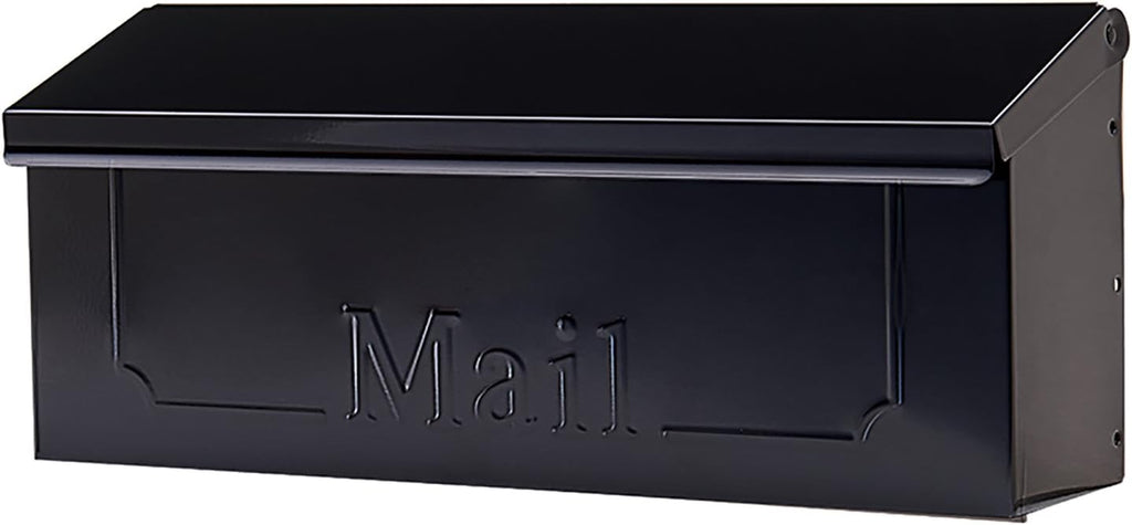 ARCHITECTURAL MAILBOXES Townhouse Galvanized Steel, Wall-Mount Mailbox, Black Small