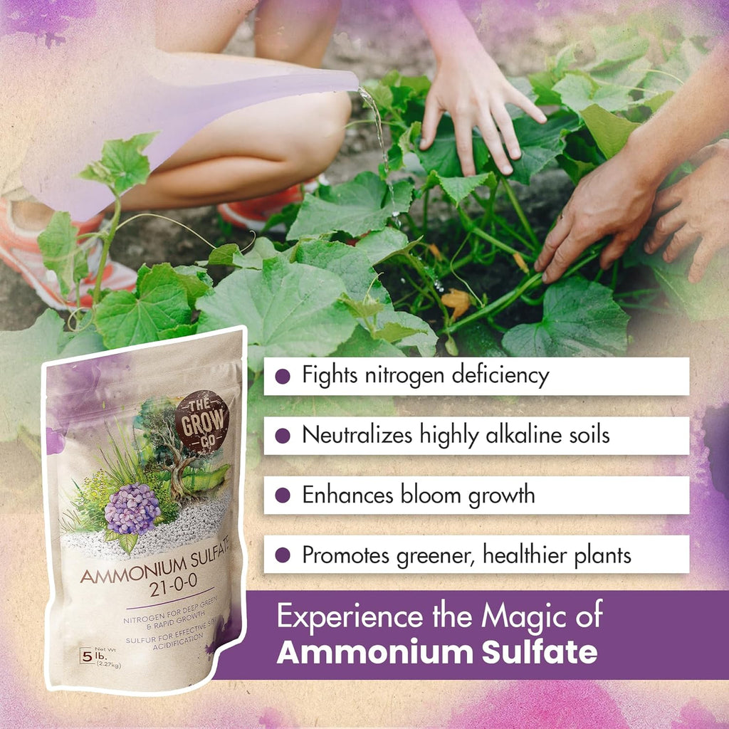 Ammonium Sulfate 21-0-0 Fertilizer for Plants, Soil Acidifier, 5 lb. Y172